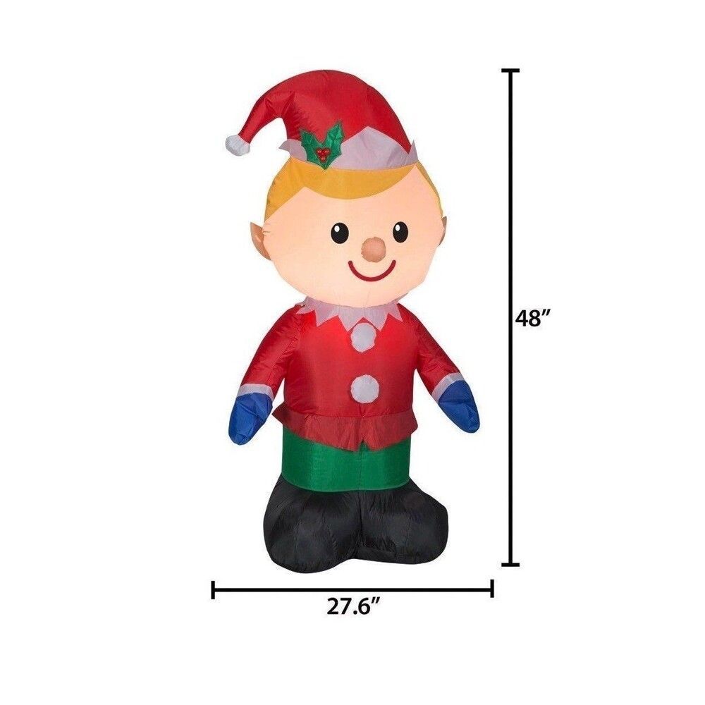 4ft Little Elf Holiday Inflatable - Picture 2 of 4